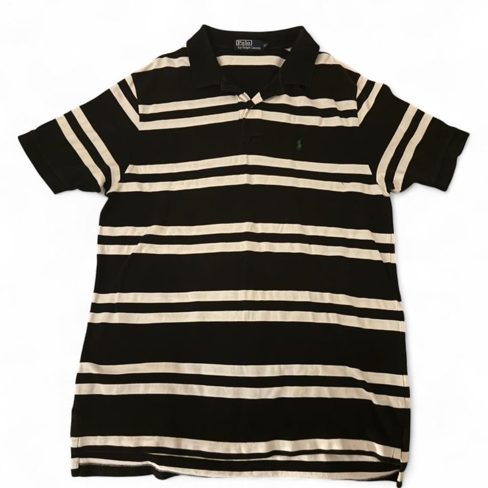Polo by Ralph Lauren Black and Cream Striped Shirt